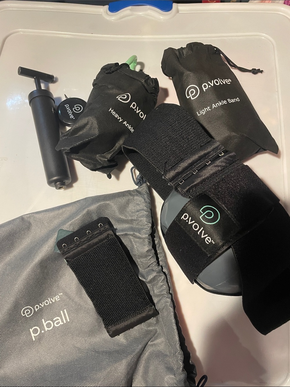 Black Ankle Bands & p.ball Set – Adjustable Resistance Clips